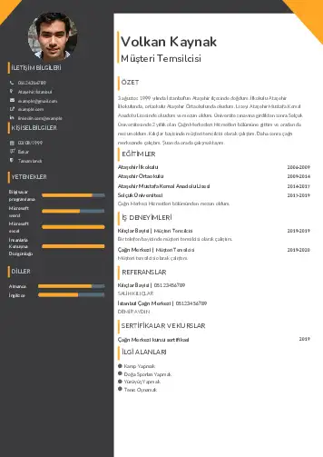 Müşteri Temsilcisi CV Örnekleri cv indir